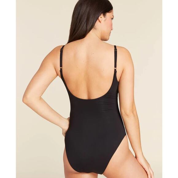 Andie The Santorini One Piece Swimsuit Black Size M NEW Minimalist - Picture 2 of 8